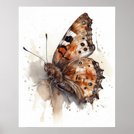 Satyr Butterfly Art Print Poster (Voorkant)