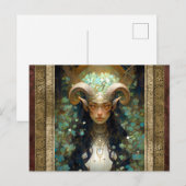 Satyr Elf Vrouw Fantasy Kunst Briefkaart (Voorkant / Achterkant)