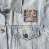Satyr en Nymph Vierkante Button 5,1 Cm (In situ)