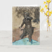Satyr Fontein, Verjaardag Kaart (Gele Bloem)