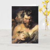 Satyr-Wenskaart Kaart (Gele Bloem)