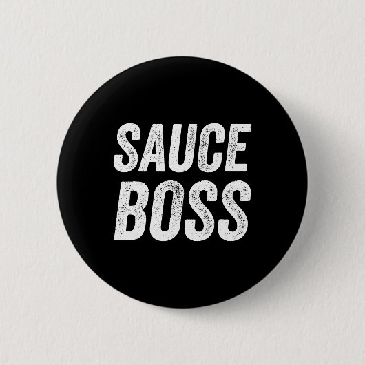 Sauce Baas Chef Bbq Koken Eten Grappig Ronde Button 5,7 Cm (Voorkant)