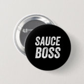 Sauce Baas Chef Bbq Koken Eten Grappig Ronde Button 5,7 Cm (Voorkant /achterkant)