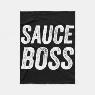 Sauce Boss Chef Bbq Cook Food Humorousa Fleece Deken