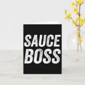 Sauce Boss Chef BBQ Kook Voedsel Humorousa Kaart (Gele Bloem)
