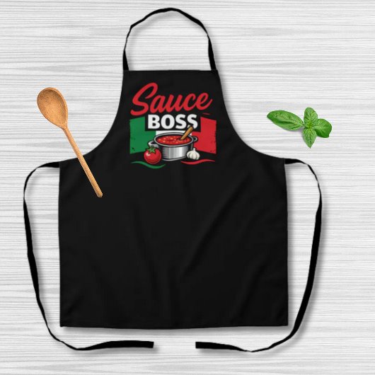 Sauce Boss - Funny Italian Black Schort