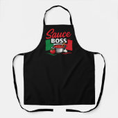 Sauce Boss - Grappige Italiaanse Zwarte Schort (Voorkant)