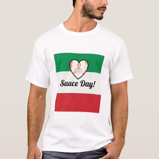 Sauce Day Italiaanse vlag - Heart Nonna Aangepaste T-shirt (Voorkant)