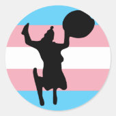 Saucer Girl Ronde Sticker (Voorkant)