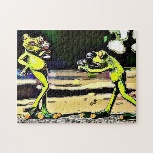 Saucy Frogs Jigzaag Legpuzzel (Horizontaal)