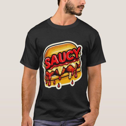 SAUCY GEHAKTBAL SANDWICH 8 T-SHIRT (Voorkant)