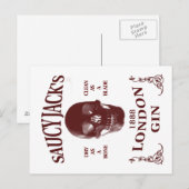 Saucy Jack's London Gin Briefkaart (Voorkant / Achterkant)