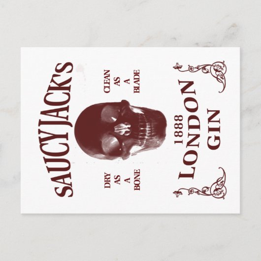 Saucy Jack's London Gin Briefkaart (Voorkant)