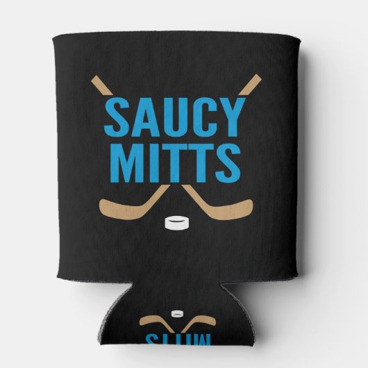 Saucy Mitts Hockey Sticks Coozie (Achterkant)