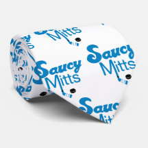 Saucy Mitts Hockey Tie Turquoise hockeystick