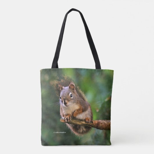 Saucy Red Squirrel in Fir Tote Bag (Achterkant)