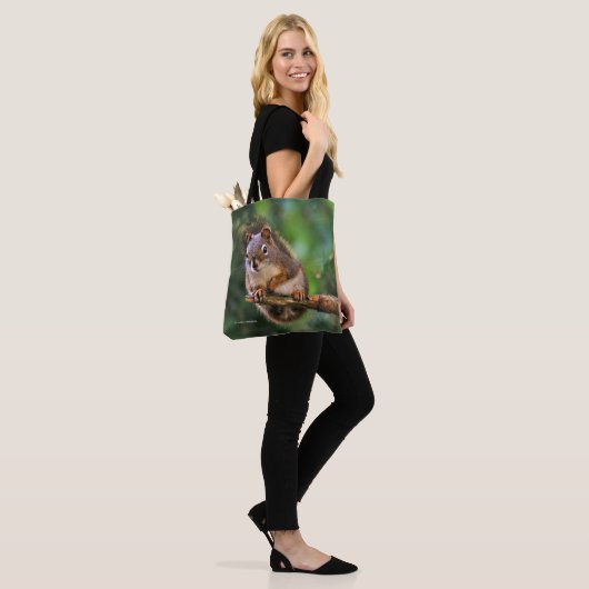 Saucy Red Squirrel in Fir Tote Bag (Op model)