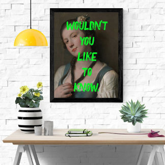 Saucy zou je niet graag Pop Art Girl kennen Perfect Poster