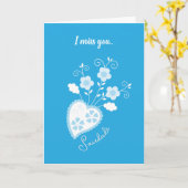 Saudade betekent 'ik mis je' Portugese hart Kaart (Gele Bloem)