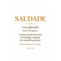 Saudade – Minimalistische Portugese Definitiedruk 