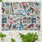 Saudade // populaire motieven uit Portugal Theedoek (Gevouwen)