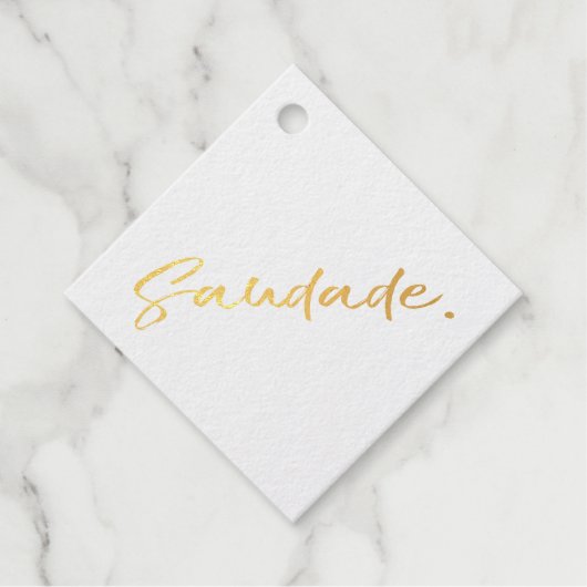 Saudade Zwart Goud Bedankjes Labels (Voorkant)