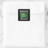 Saudi Arabia Flag Distressed Saudi Flag Vierkante Sticker (Tas)