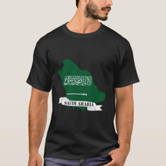 saudi arabia flag map t-shirt