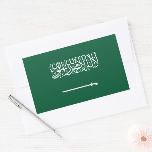 Saudi Arabia Flag Rechthoekige Sticker (Envelop)