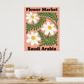 Saudi Arabia Flower Market White Daisy Wall Poster (Keuken)