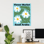 Saudi Arabia Flower Market White Daisy Wall Poster (Thuiskantoor)