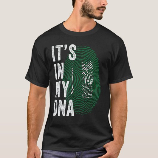 Saudi Arabia It's In My DNA Saudi Fingerprint Saud T-shirt (Voorkant)