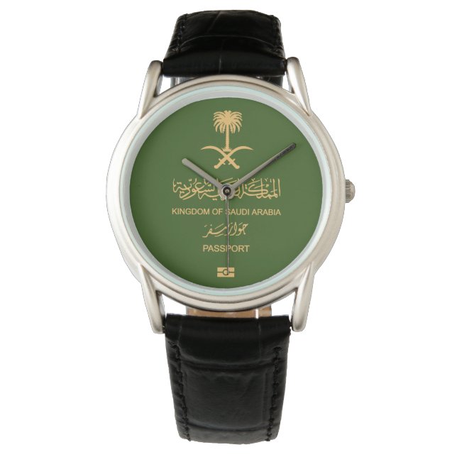 Saudi Arabia passport wristwatch Horloge (Voorkant)