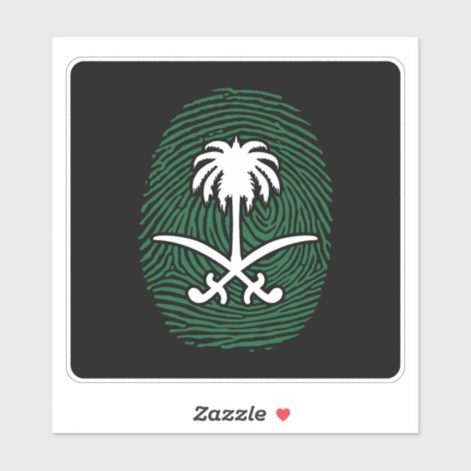 SAUDI ARABIA SYMBOL FINGER PRINT STICKER (Vel)