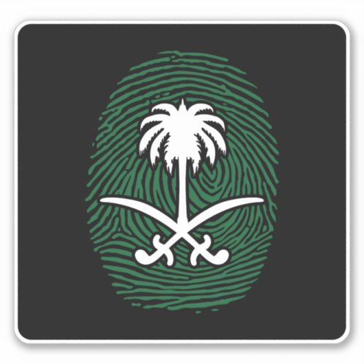 SAUDI ARABIA SYMBOL FINGER PRINT STICKER (Voorkant)