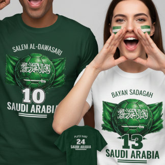Saudi Arabia Voetbal Nationale Vlag Erfgoed Voetba T-shirt