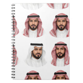 Saudi Arabian Men Portrait Pattern Notitieboek