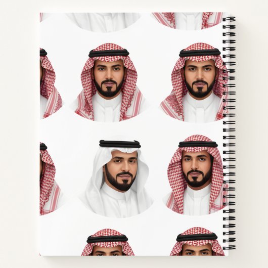Saudi Arabian Men Portrait Pattern Notitieboek (Achterkant)