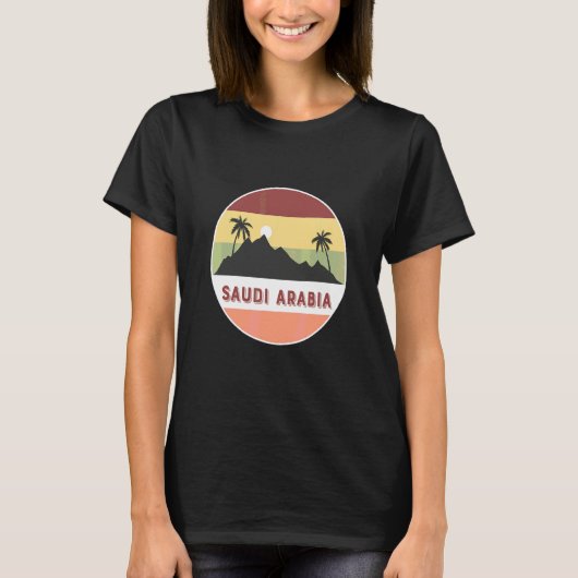 Saudi-Arabië Berg en Palmen T-shirt (Voorkant)