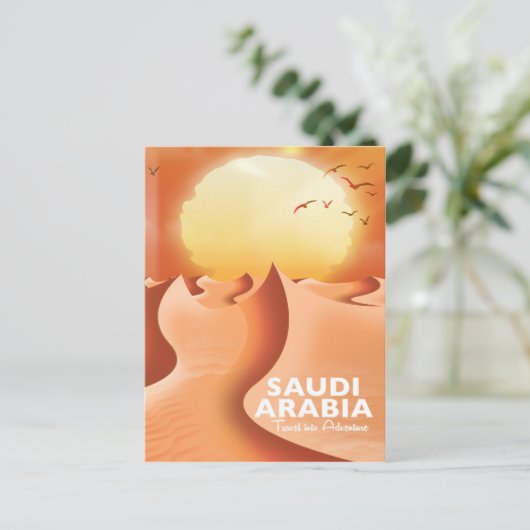 Saudi-Arabië door een vliegposter Briefkaart (Staand voorkant)