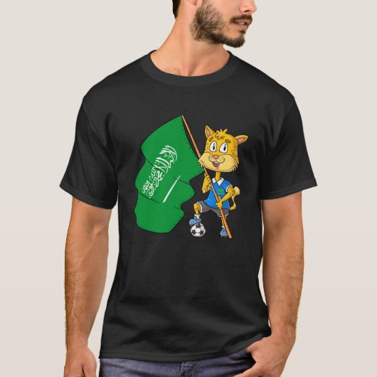 Saudi-Arabië Fan Kat T-shirt (Voorkant)