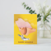 Saudi-Arabië illustreerde reisposter. Briefkaart (Staand voorkant)