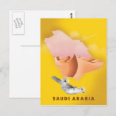 Saudi-Arabië illustreerde reisposter. Briefkaart (Voorkant / Achterkant)