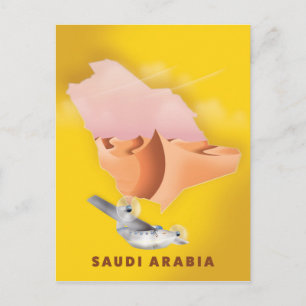 Saudi-Arabië illustreerde reisposter. Briefkaart