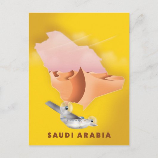 Saudi-Arabië illustreerde reisposter. Briefkaart (Voorkant)
