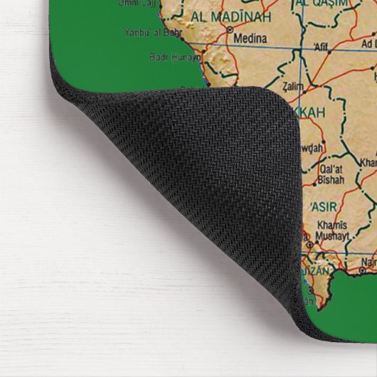 Saudi-Arabië Kaart Mousepad Muismat (Hoek)