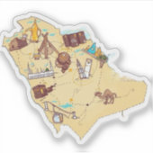 Saudi-Arabië kaart sticker (Voorkant)