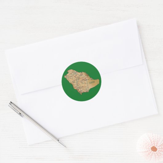 Saudi-Arabië Kaart Sticker (Envelop)
