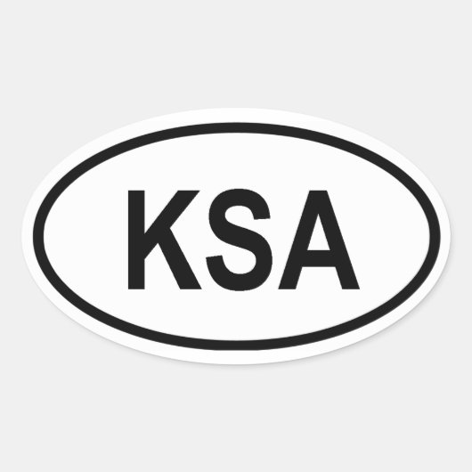 Saudi-Arabië "KSA" Ovale Sticker (Voorkant)