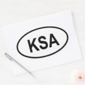 Saudi-Arabië "KSA" Ovale Sticker (Envelop)
